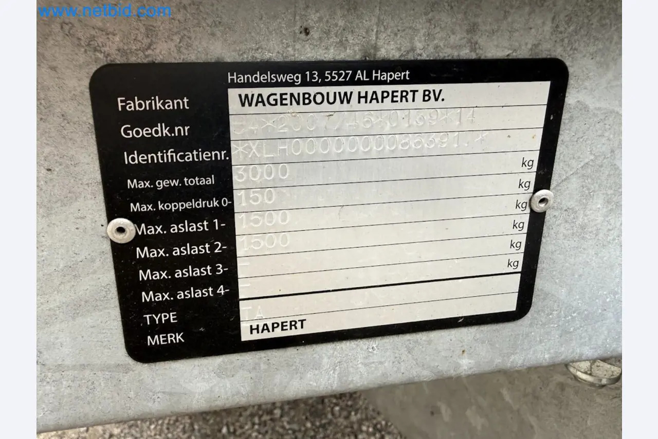 Hapert SAPPHIRE TA/C39B/302 - Remorcă: Foto 2 Hapert SAPPHIRE TA/C39B/302 - Remorcă: Foto 2