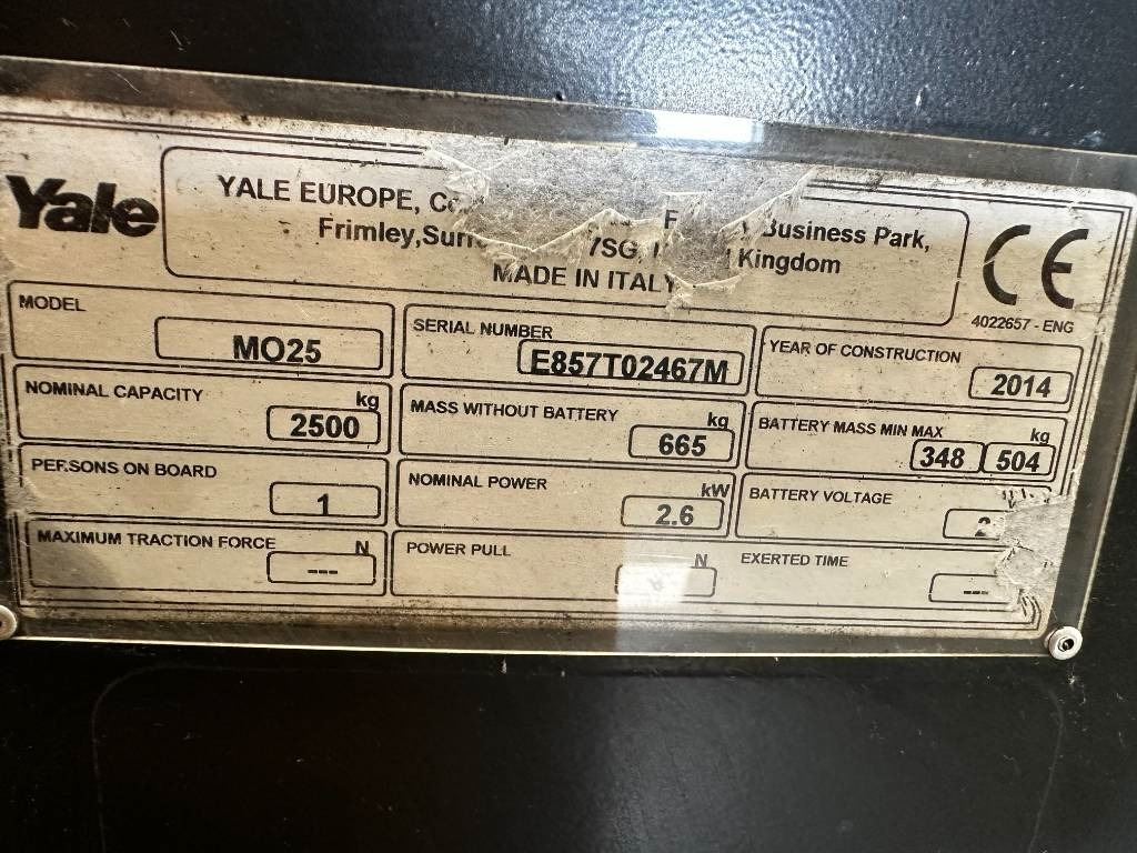 Yale MO25  în leasing Yale MO25: Foto 13