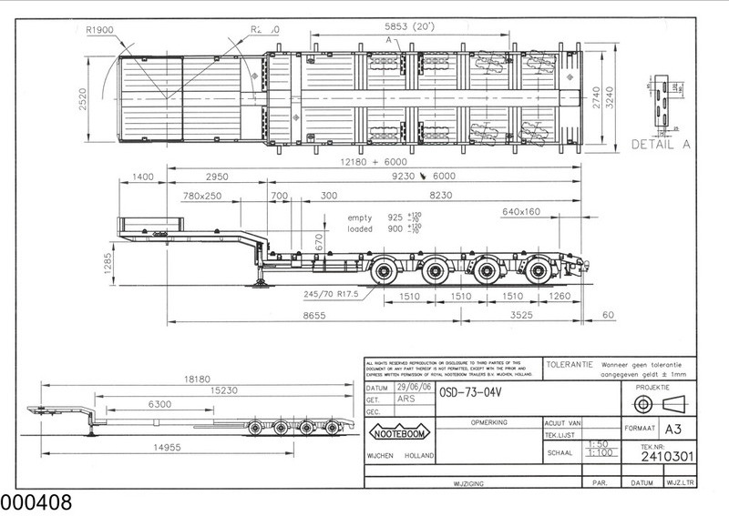 Nooteboom Lowbed 19.58 Meter, Extendable, Twistlocks, 82.750 KG - Semiremorcă transport agabaritic: Foto 2 Nooteboom Lowbed 19.58 Meter, Extendable, Twistlocks, 82.750 KG - Semiremorcă transport agabaritic: Foto 2