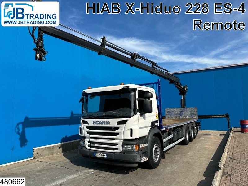 Scania P 410 8x4, EURO 6, HIAB, Remote, Steeringaxle - Camion platformă, Camion cu macara: Foto 1 Scania P 410 8x4, EURO 6, HIAB, Remote, Steeringaxle - Camion platformă, Camion cu macara: Foto 1
