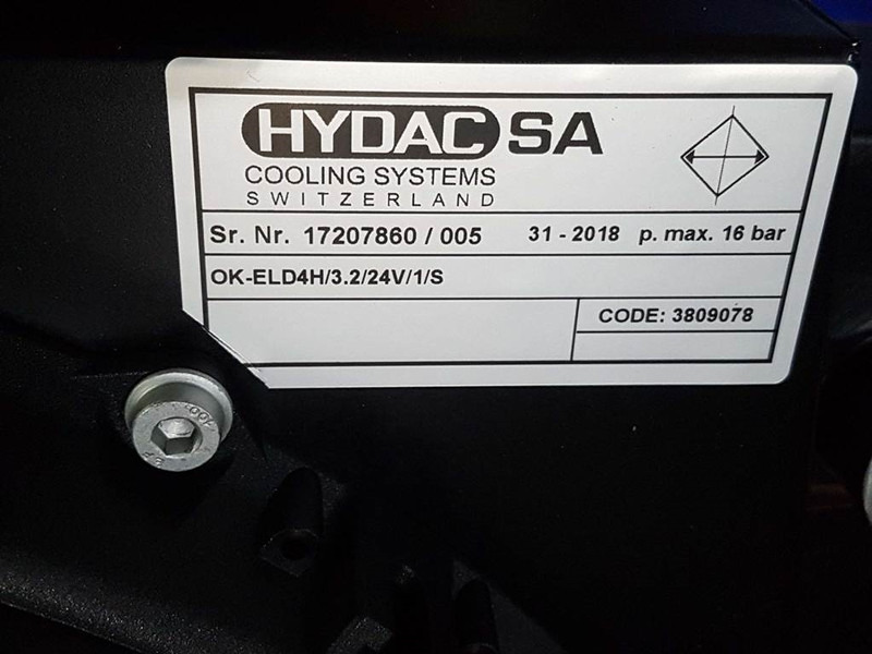 Hydac OK-ELD4H/3.2/24V/1/S-3809078-Oil cooler/Ölkü - Hidraulică pentru Utilaje constructii: Foto 5 Hydac OK-ELD4H/3.2/24V/1/S-3809078-Oil cooler/Ölkü - Hidraulică pentru Utilaje constructii: Foto 5