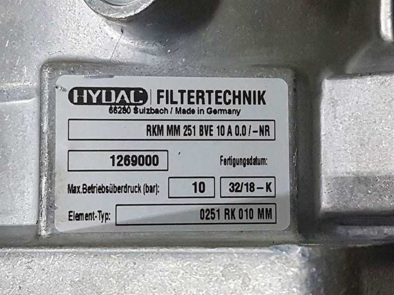 Hydac RKM MM 251 BVE 10 A 0.0/-NR-1269000-Filter - Hidraulică pentru Utilaje constructii: Foto 5 Hydac RKM MM 251 BVE 10 A 0.0/-NR-1269000-Filter - Hidraulică pentru Utilaje constructii: Foto 5