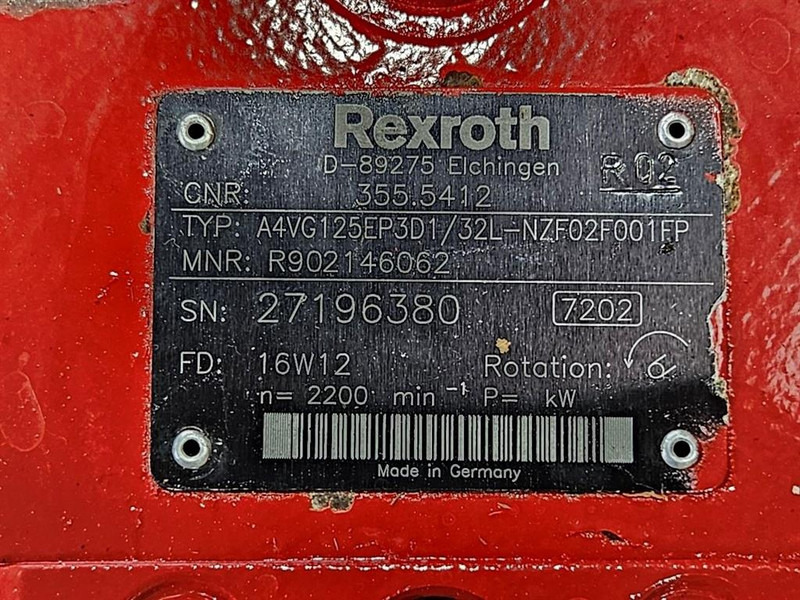 Hidraulică pentru Utilaje constructii Rexroth A4VG125EP3D1/32L-Drive pump/Fahrpumpe/Rijpomp: Foto 6