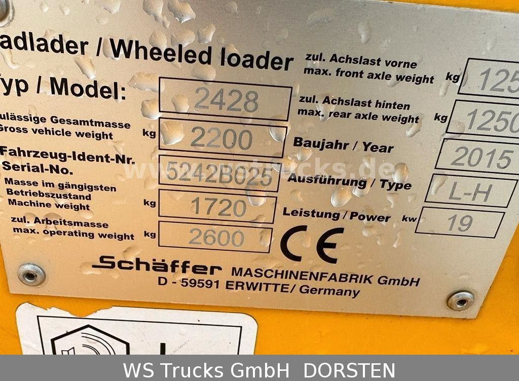 Schäffer 2428 SLT Fahrerschutzkabine , Gabel , Schaufel - Încărcător frontal pe pneuri: Foto 4 Schäffer 2428 SLT Fahrerschutzkabine , Gabel , Schaufel - Încărcător frontal pe pneuri: Foto 4