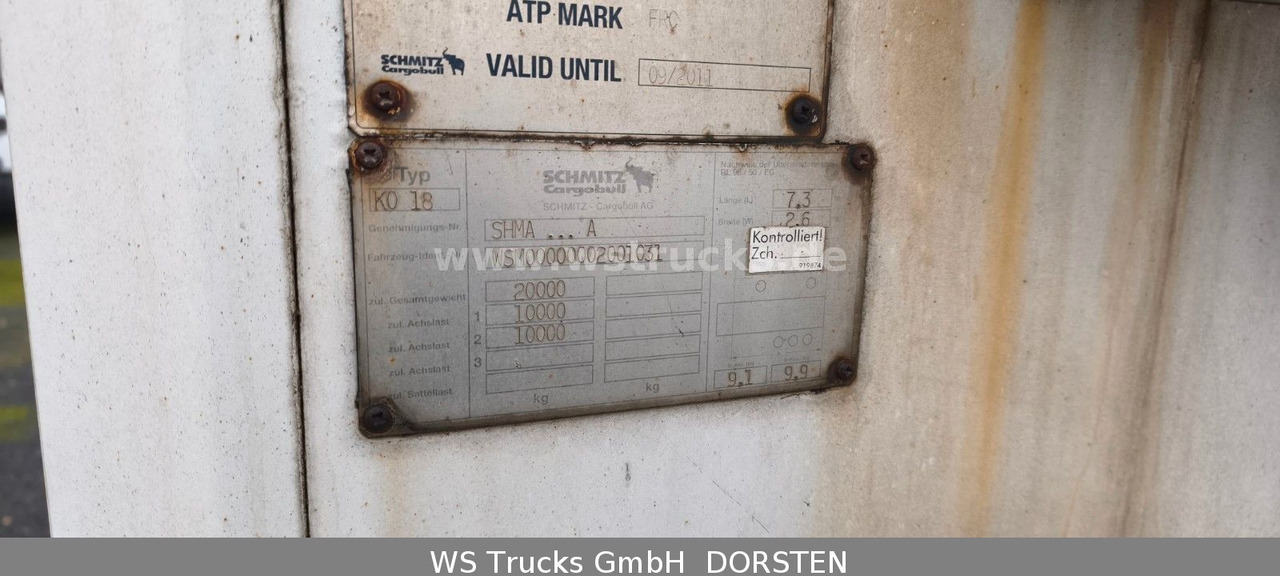 Schmitz Cargobull KO18 TKing SL 100 Rohrbahn Fleisch - Remorcă frigider: Foto 5 Schmitz Cargobull KO18 TKing SL 100 Rohrbahn Fleisch - Remorcă frigider: Foto 5