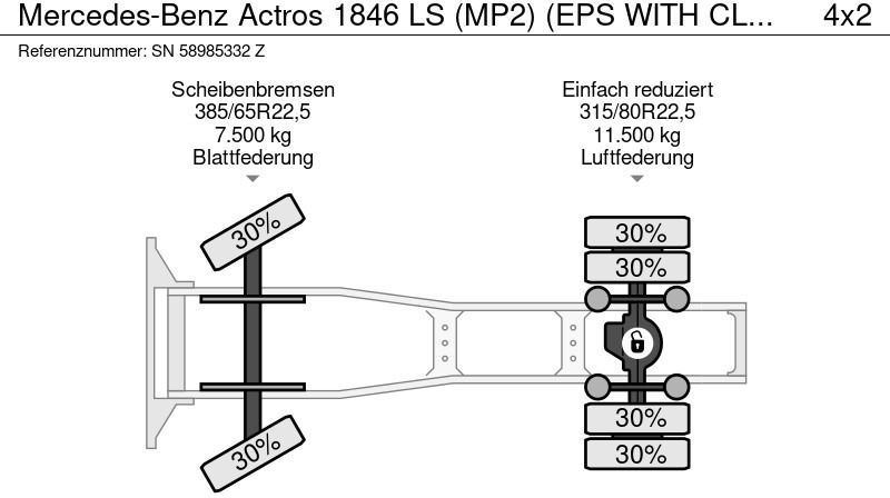 Cap tractor Mercedes-Benz Actros 1846 LS (MP2) (EPS WITH CLUTCH / RETARDER / 3-PEDALS/ AIRCONDITIONING / ETC): Foto 14 Cap tractor Mercedes-Benz Actros 1846 LS (MP2) (EPS WITH CLUTCH / RETARDER / 3-PEDALS/ AIRCONDITIONING / ETC): Foto 14