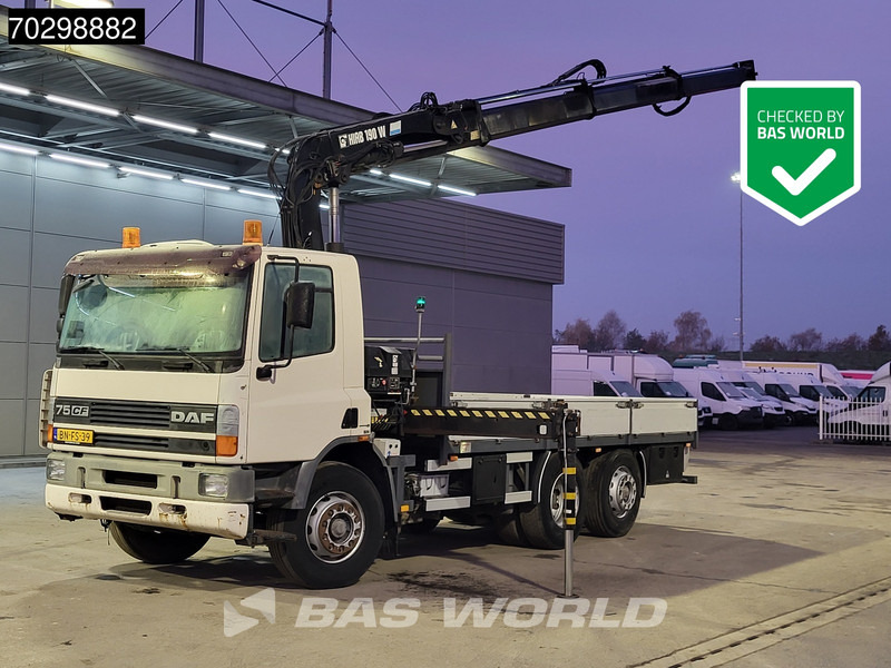 DAF 75CF.250 CF 6X2 HIAB 190W3 Crane Kran Remote Rotator Steering Axle Automatic Euro 3 - Camion platformă, Camion cu macara: Foto 1 DAF 75CF.250 CF 6X2 HIAB 190W3 Crane Kran Remote Rotator Steering Axle Automatic Euro 3 - Camion platformă, Camion cu macara: Foto 1