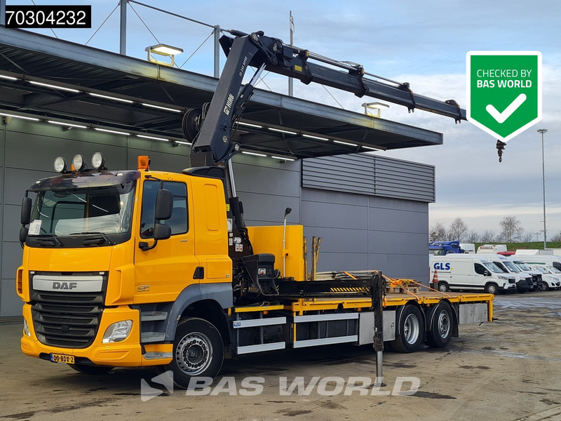DAF CF 410 CF 6X2 HIAB 244EP-4 HIPRO Crane Kran Lift +Steering Axle Automatic Euro 6 - Camion platformă, Camion cu macara: Foto 1 DAF CF 410 CF 6X2 HIAB 244EP-4 HIPRO Crane Kran Lift +Steering Axle Automatic Euro 6 - Camion platformă, Camion cu macara: Foto 1
