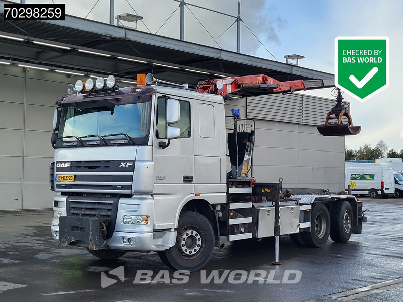 DAF XF105.410 XF 6X2 NL-Truck HMF 1643 Z2 Crane 24T Container system Lift+Steering-Axle Euro 5 - Camion cu sistem de cablu, Camion cu macara: Foto 1 DAF XF105.410 XF 6X2 NL-Truck HMF 1643 Z2 Crane 24T Container system Lift+Steering-Axle Euro 5 - Camion cu sistem de cablu, Camion cu macara: Foto 1
