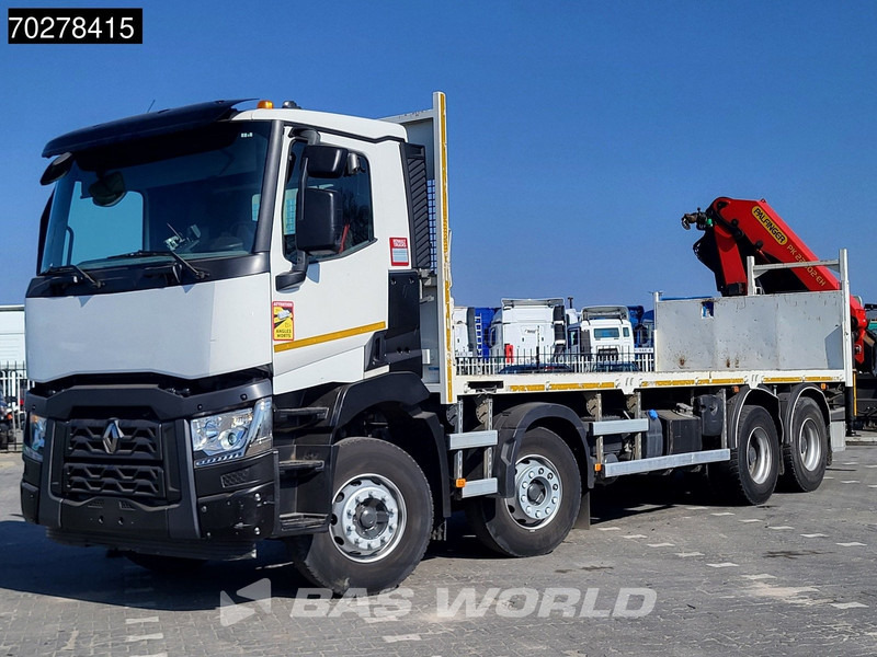 Camion platformă, Camion cu macara Renault C 430 8X4 Palfinger 22002 EH kran Crane Big-Axle steel suspension Euro 6: Foto 19