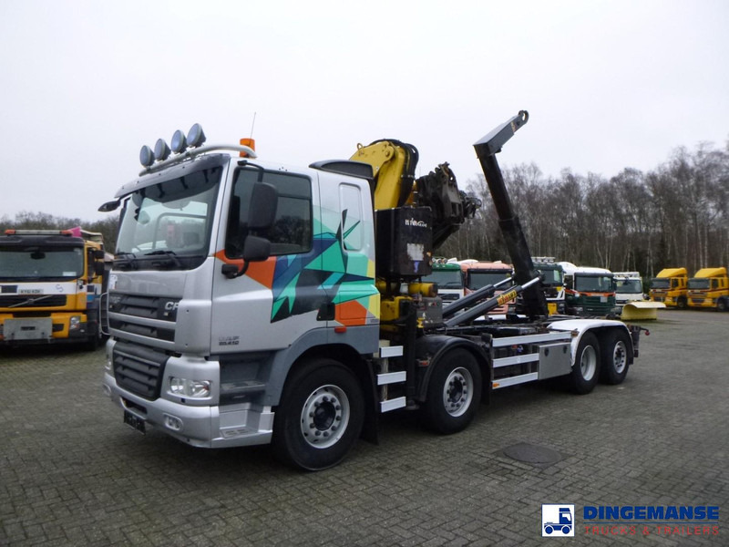 DAF CF 85.410 8x2 Hyva container hook + crane - Camion cu macara: Foto 1 DAF CF 85.410 8x2 Hyva container hook + crane - Camion cu macara: Foto 1