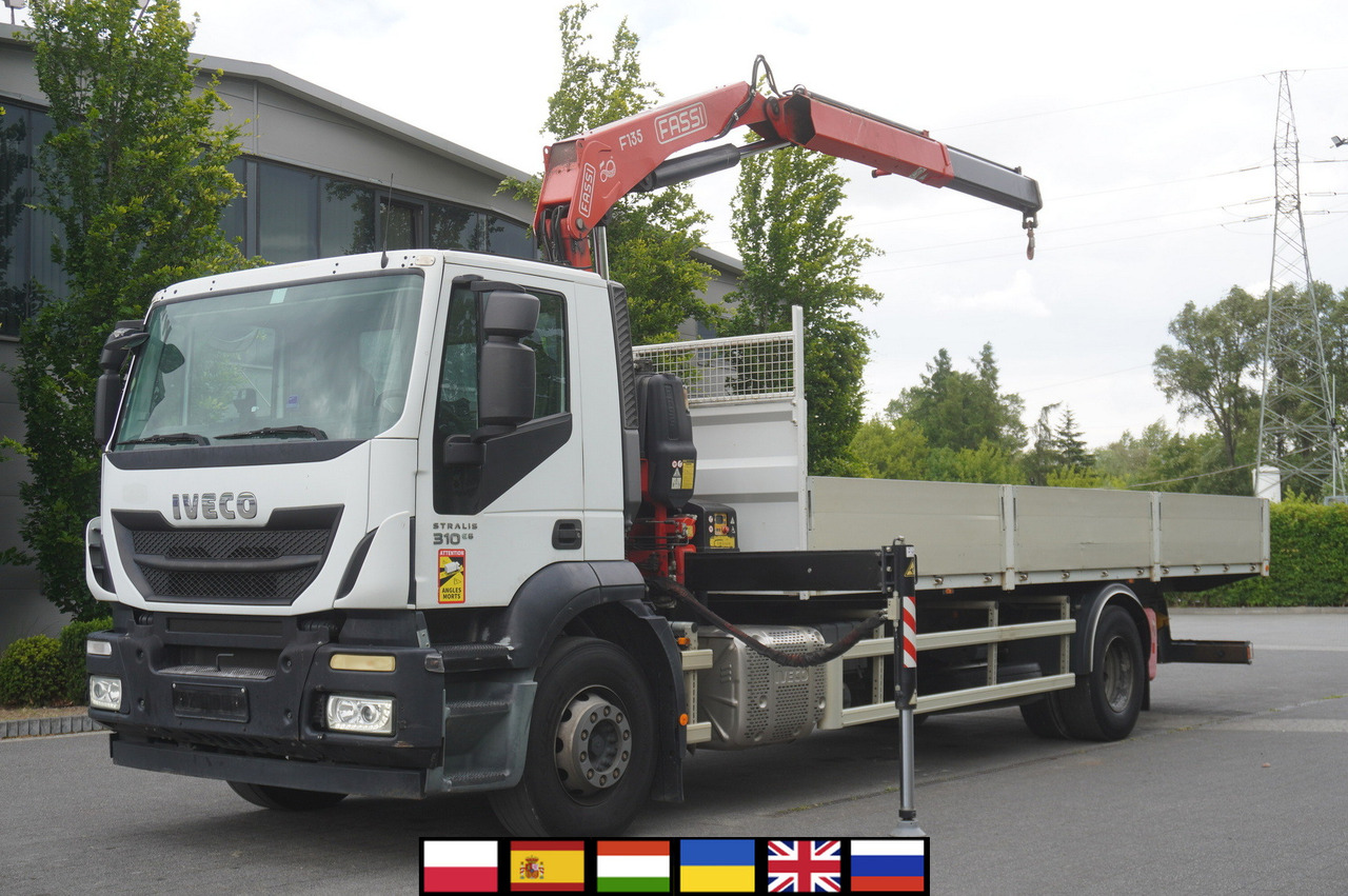 IVECO STRALIS 19.310 E6 / Flatbed 19 EPAL / FASSI F135 / 225 MTH! / 5.7 T - Camion cu macara, Camion cu macara: Foto 1 IVECO STRALIS 19.310 E6 / Flatbed 19 EPAL / FASSI F135 / 225 MTH! / 5.7 T - Camion cu macara, Camion cu macara: Foto 1