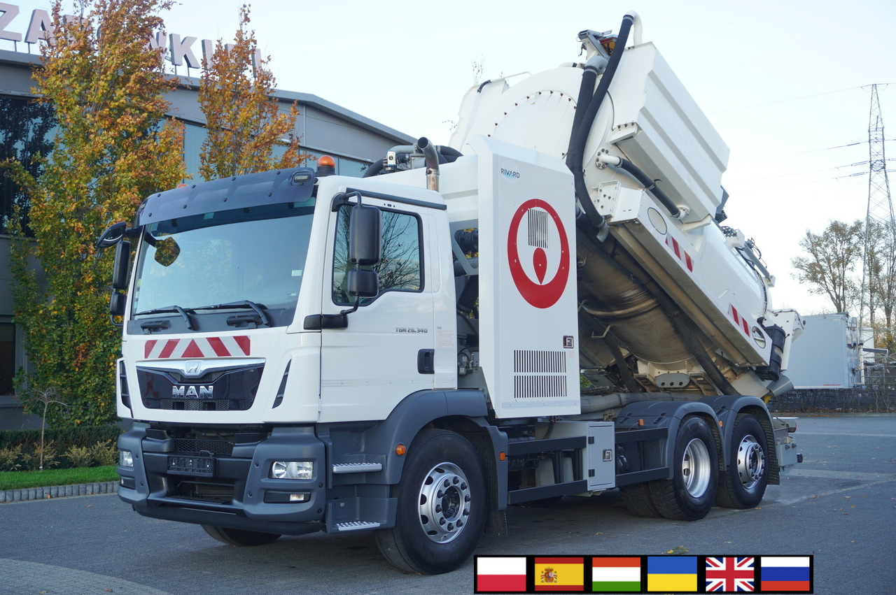 MAN TGM 26.340 E6 / RIVARD sewage cleaner 11.8 m3 / 170 tho. km / steered axle - Maşină pentru vidanjări: Foto 1 MAN TGM 26.340 E6 / RIVARD sewage cleaner 11.8 m3 / 170 tho. km / steered axle - Maşină pentru vidanjări: Foto 1