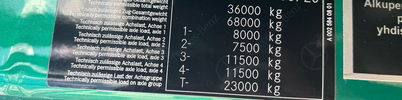 Mercedes-Benz Arocs 3563 8 × 4 / 630 HP / steered axle / Logging superstructure - Camion şasiu: Foto 2 Mercedes-Benz Arocs 3563 8 × 4 / 630 HP / steered axle / Logging superstructure - Camion şasiu: Foto 2