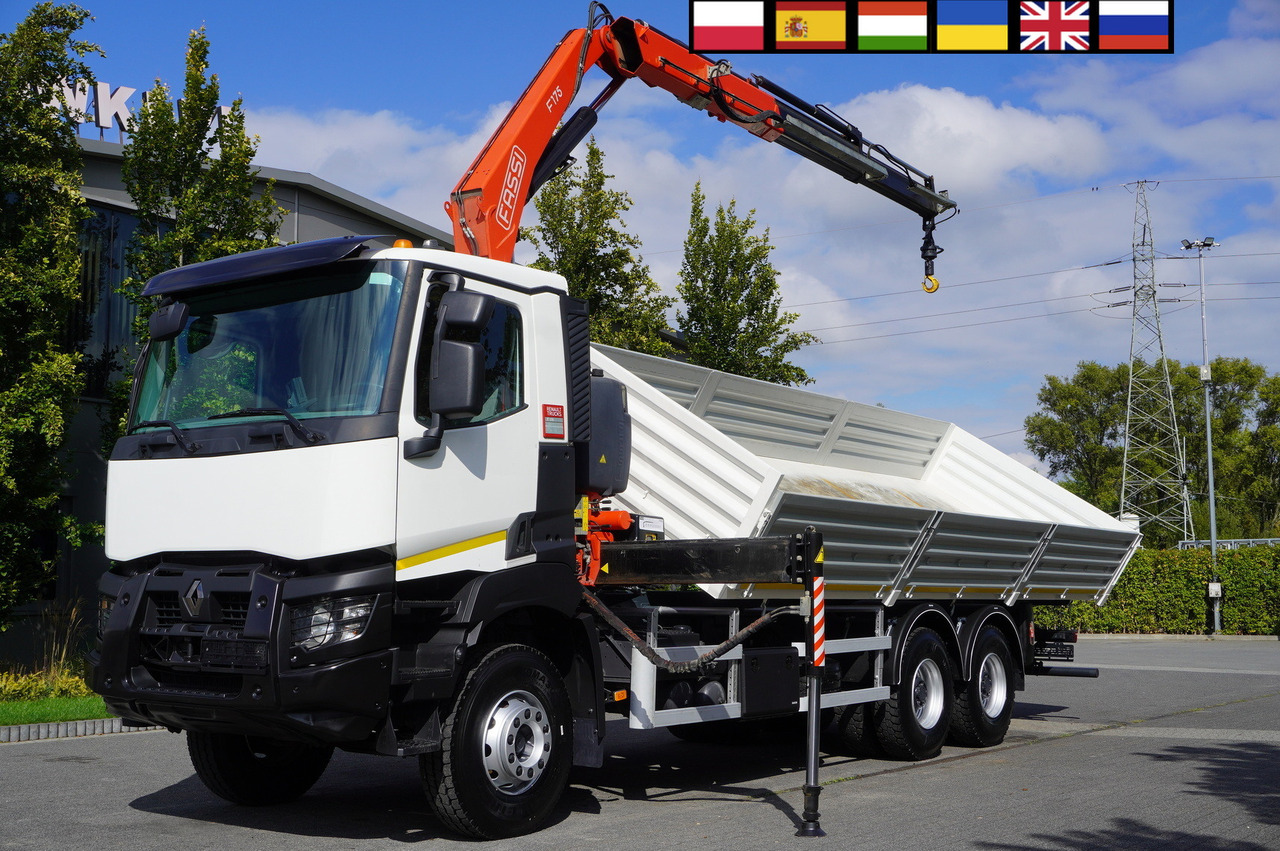 RENAULT K380 6×4 / FASSI F175 crane 7.85 t / 120 thousand km! / 2-sided tipper - Camion basculantă, Camion cu macara: Foto 1 RENAULT K380 6×4 / FASSI F175 crane 7.85 t / 120 thousand km! / 2-sided tipper - Camion basculantă, Camion cu macara: Foto 1