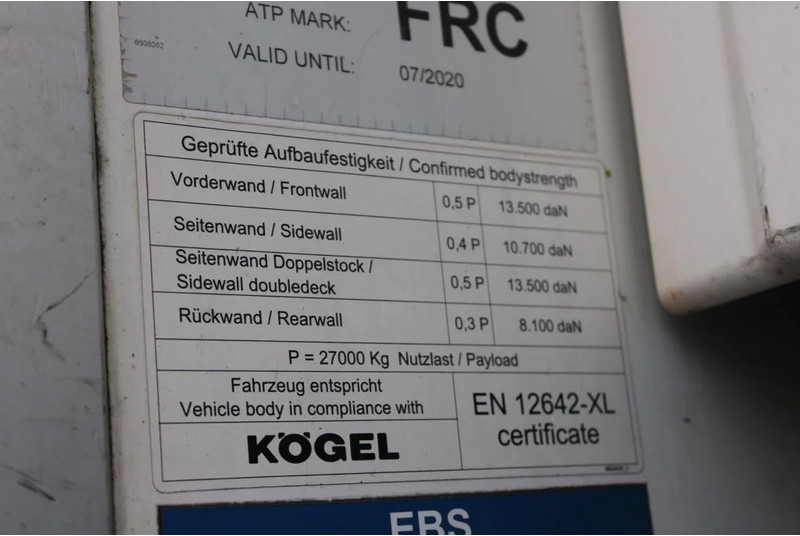 Semiremorcă frigider Kögel CARRIER VECTOR 1950 + 2.67 + ATP: Foto 12 Semiremorcă frigider Kögel CARRIER VECTOR 1950 + 2.67 + ATP: Foto 12