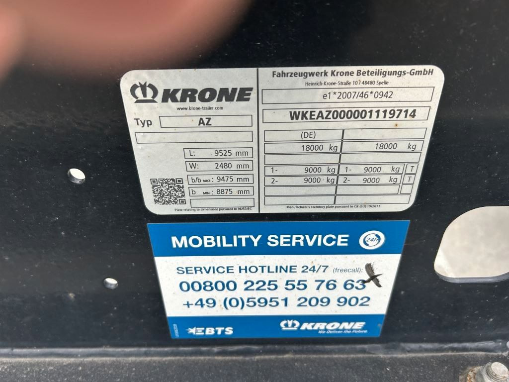 Krone 2 Achswechselfahrgestell, Typ: MAXI AZW 18 eL3B7 - Remorcă transport containere/ Swap body: Foto 4 Krone 2 Achswechselfahrgestell, Typ: MAXI AZW 18 eL3B7 - Remorcă transport containere/ Swap body: Foto 4