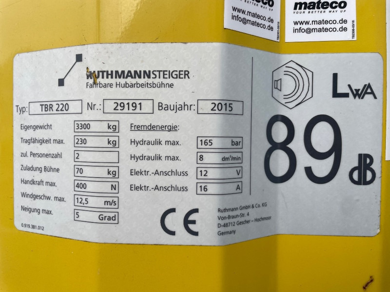 Ruthmann TBR 220 - Camion cu nacela: Foto 3 Ruthmann TBR 220 - Camion cu nacela: Foto 3