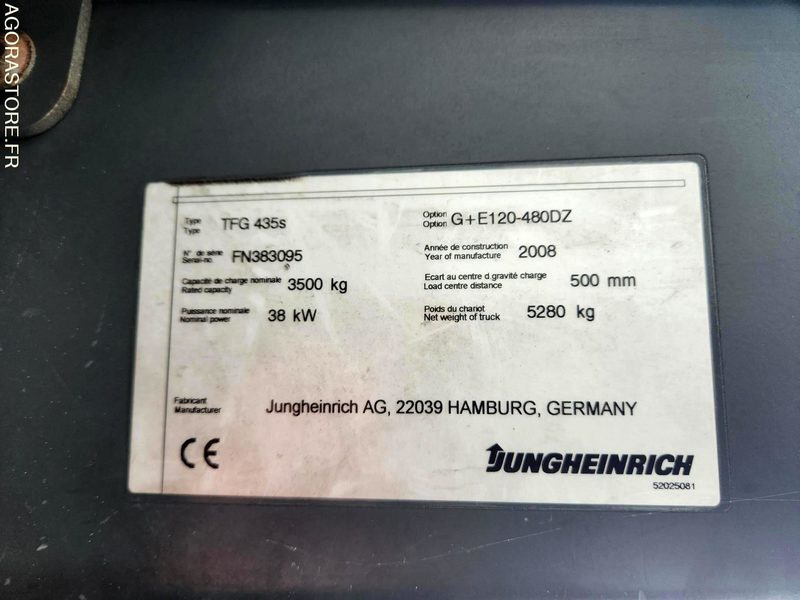 CHARIOT JUNGHEINRICH DFG 435s 480DZ - 2008 / 3260 HEURES - Stivuitor GPL: Foto 4 CHARIOT JUNGHEINRICH DFG 435s 480DZ - 2008 / 3260 HEURES - Stivuitor GPL: Foto 4