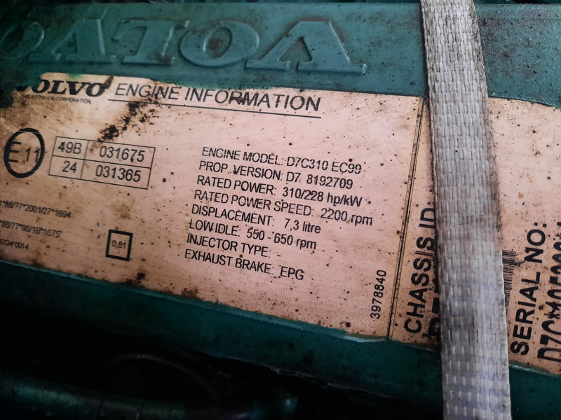 Volvo D7C-310 EC99 - Motor: Foto 5 Volvo D7C-310 EC99 - Motor: Foto 5