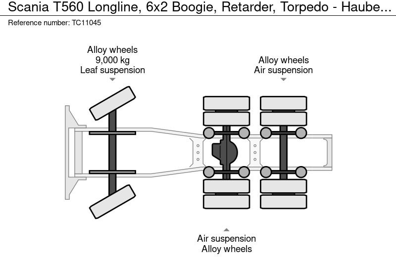 Cap tractor Scania T560 Longline, 6x2 Boogie, Retarder, Torpedo - Hauber - T serie: Foto 19