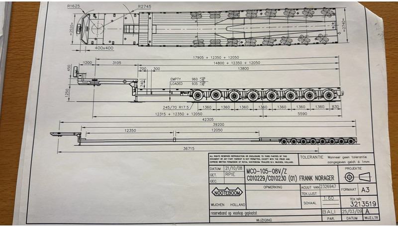 Nooteboom MC0 105-08V, 2 EXTENDABLE 12.35 + 12,05 8 AXLE, 2 LIFT AXLES, 7 AXLE STEERING, REMOTE CONTROLE - Semiremorcă transport agabaritic: Foto 5 Nooteboom MC0 105-08V, 2 EXTENDABLE 12.35 + 12,05 8 AXLE, 2 LIFT AXLES, 7 AXLE STEERING, REMOTE CONTROLE - Semiremorcă transport agabaritic: Foto 5