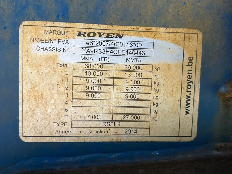 Royen RS3H4 + KENNIS CRANE - 3 AXLE - SAF în leasing Royen RS3H4 + KENNIS CRANE - 3 AXLE - SAF: Foto 16 Royen RS3H4 + KENNIS CRANE - 3 AXLE - SAF în leasing Royen RS3H4 + KENNIS CRANE - 3 AXLE - SAF: Foto 16