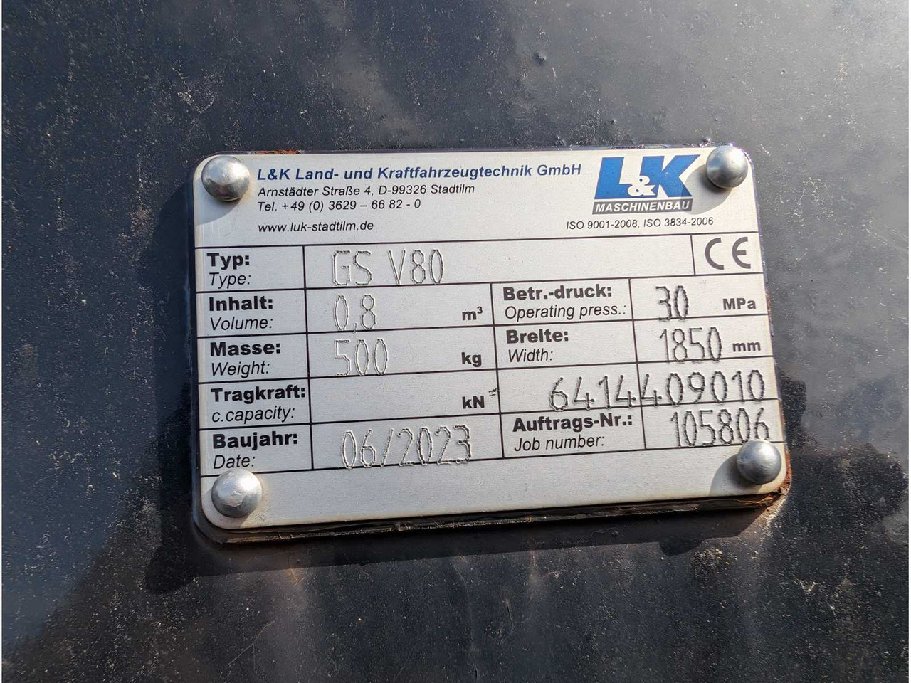 L&K - GS V80 - 2023 - UNI BUCKET WITH TEETH - AS - 1850 MM - 0.8 CBM - Încărcător frontal pe pneuri: Foto 2 L&K - GS V80 - 2023 - UNI BUCKET WITH TEETH - AS - 1850 MM - 0.8 CBM - Încărcător frontal pe pneuri: Foto 2