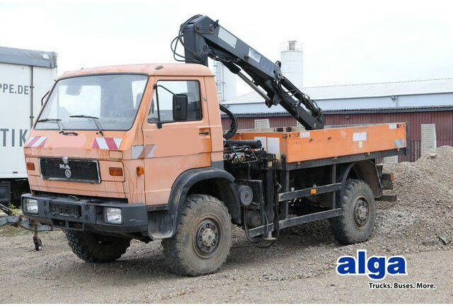MAN 9.150 4x4, Allrad, Hiab 071 AW, Einzelbereifung - Camion platformă: Foto 1 MAN 9.150 4x4, Allrad, Hiab 071 AW, Einzelbereifung - Camion platformă: Foto 1
