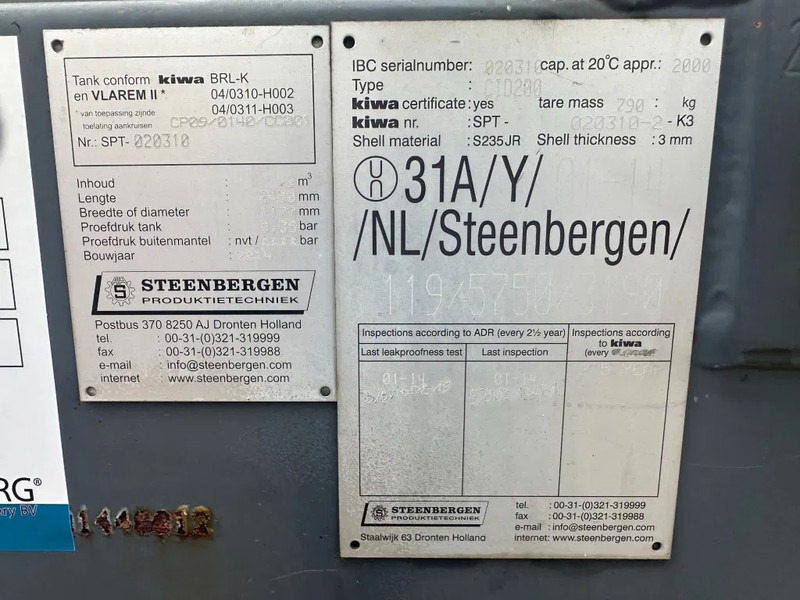 IBC Steenbergen Kiwa IBC 2000 liter dieseltank met handpomp Milieutank - Rezervor de stocare: Foto 3 IBC Steenbergen Kiwa IBC 2000 liter dieseltank met handpomp Milieutank - Rezervor de stocare: Foto 3