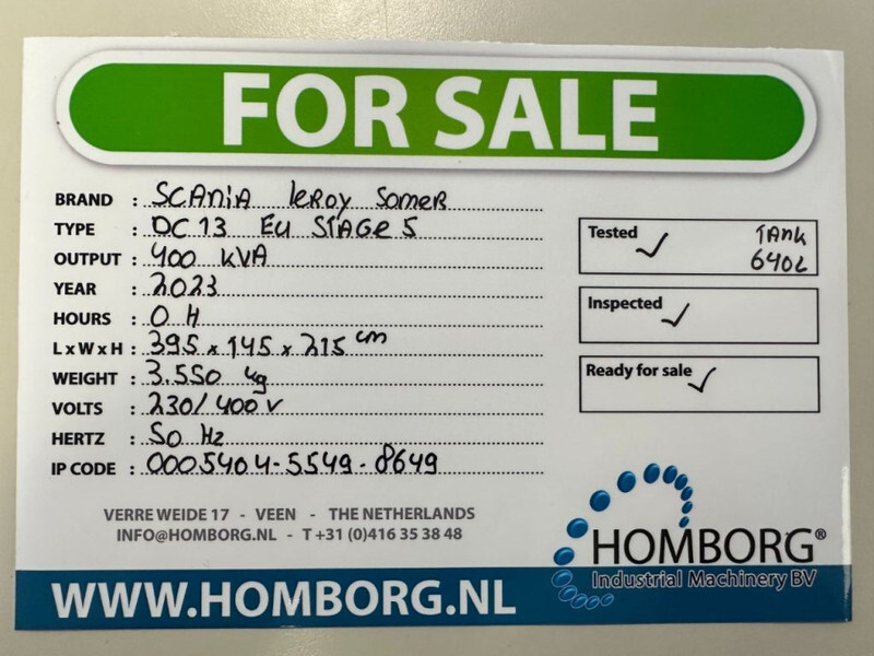 Generator electric nou Scania DC13 Leroy Somer 400 kVA Silent generatorset New ! EU Stage 5 ! Stage V: Foto 10 Generator electric nou Scania DC13 Leroy Somer 400 kVA Silent generatorset New ! EU Stage 5 ! Stage V: Foto 10