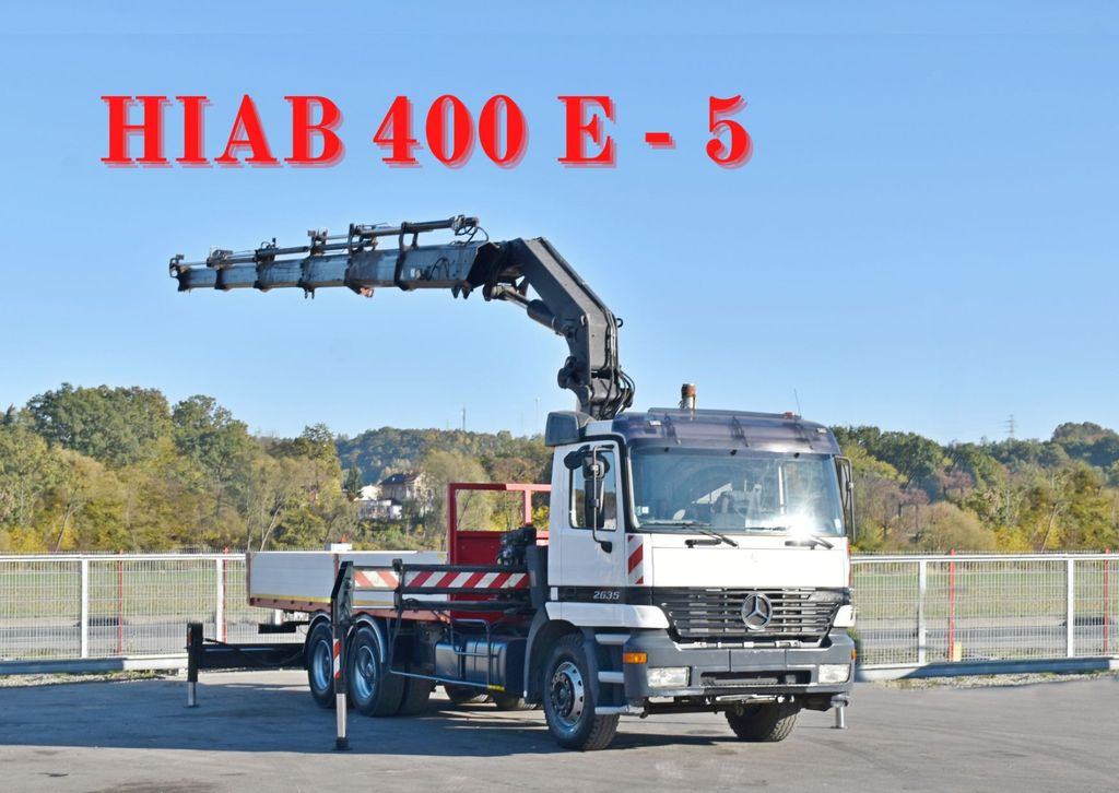 Mercedes-Benz ACTROS 2635 Pritsche 6,40m + HIAB 400 E-5 + FUNK Mercedes-Benz ACTROS 2635 Pritsche 6,40m + HIAB 400 E-5 + FUNK - Camion cu macara: Foto 1 Mercedes-Benz ACTROS 2635 Pritsche 6,40m + HIAB 400 E-5 + FUNK Mercedes-Benz ACTROS 2635 Pritsche 6,40m + HIAB 400 E-5 + FUNK - Camion cu macara: Foto 1