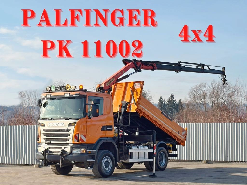 Scania G 360 * KIPPER 4,15m * PALFINGER PK 11002/ 4x4 - Camion cu macara: Foto 1 Scania G 360 * KIPPER 4,15m * PALFINGER PK 11002/ 4x4 - Camion cu macara: Foto 1