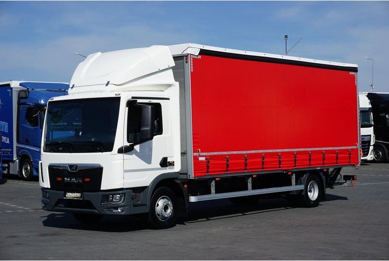 MAN TGL / 12.190 / E 6 / FIRANKA + WINDA / ŁAD. 6 525 KG / 16 PALET - Camion cu prelată: Foto 1 MAN TGL / 12.190 / E 6 / FIRANKA + WINDA / ŁAD. 6 525 KG / 16 PALET - Camion cu prelată: Foto 1
