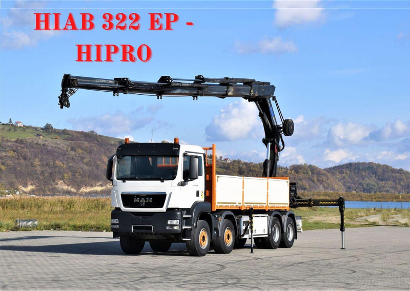 MAN TGS 35.440 * HIAB 322 EP-5HIPRO+FUNK / 8x4! - Camion platformă, Camion cu macara: Foto 1 MAN TGS 35.440 * HIAB 322 EP-5HIPRO+FUNK / 8x4! - Camion platformă, Camion cu macara: Foto 1