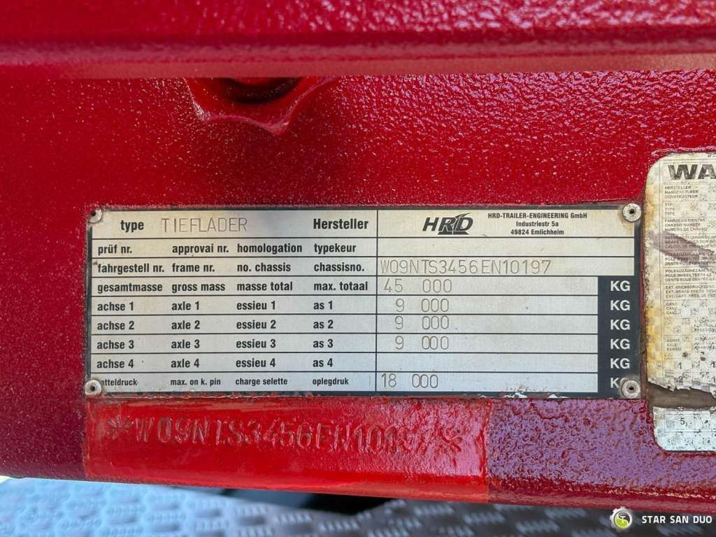 Semiremorcă transport agabaritic HRD Semitrailer Low Loader NRD NTS 3 Axle Tieflader: Foto 7