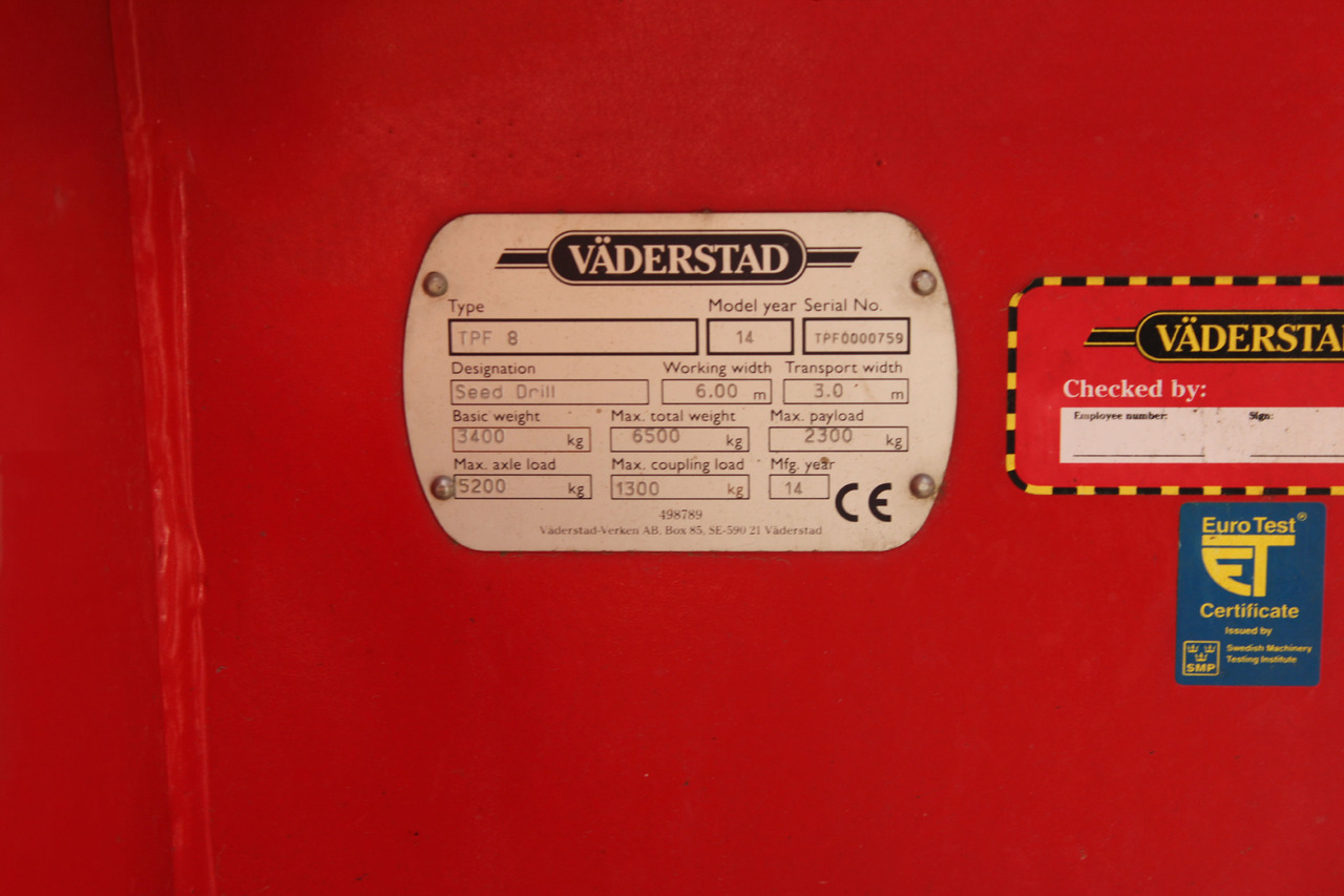Väderstad Drillmaschine Tempo TPF8 - Semănătoare: Foto 5 Väderstad Drillmaschine Tempo TPF8 - Semănătoare: Foto 5
