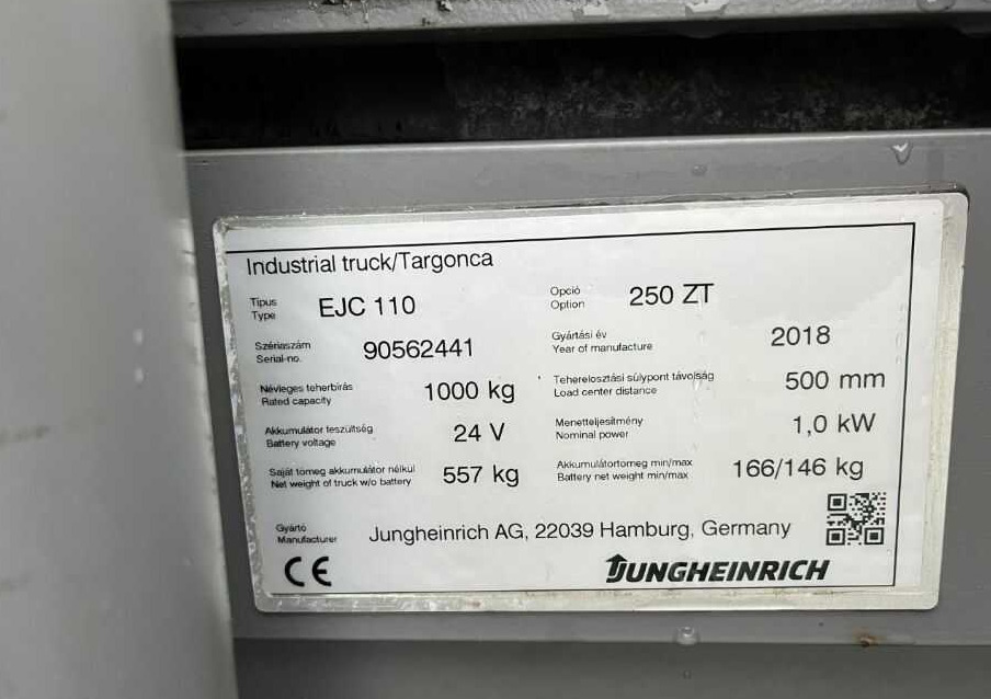 Jungheinrich EJC110 - Transpalet la mare înălţime: Foto 4 Jungheinrich EJC110 - Transpalet la mare înălţime: Foto 4