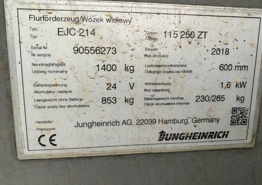 Jungheinrich EJC214 - Transpalet la mare înălţime: Foto 4 Jungheinrich EJC214 - Transpalet la mare înălţime: Foto 4
