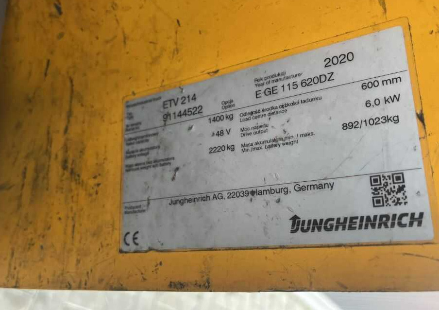 Jungheinrich ETV214 - Stivuitor cu catarg retractabil: Foto 4 Jungheinrich ETV214 - Stivuitor cu catarg retractabil: Foto 4