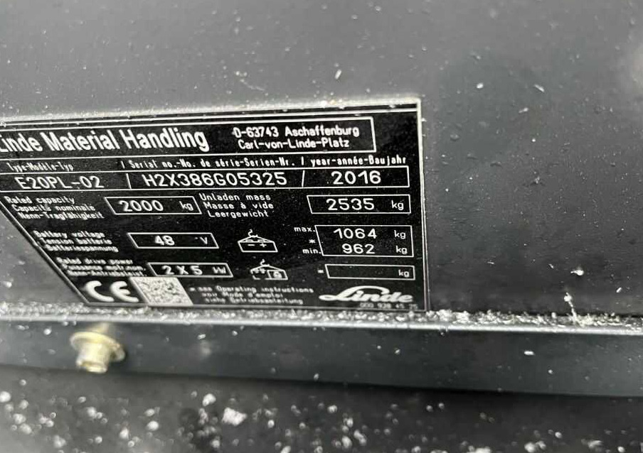 Linde E20PL-02 - Electrostivuitor: Foto 4 Linde E20PL-02 - Electrostivuitor: Foto 4