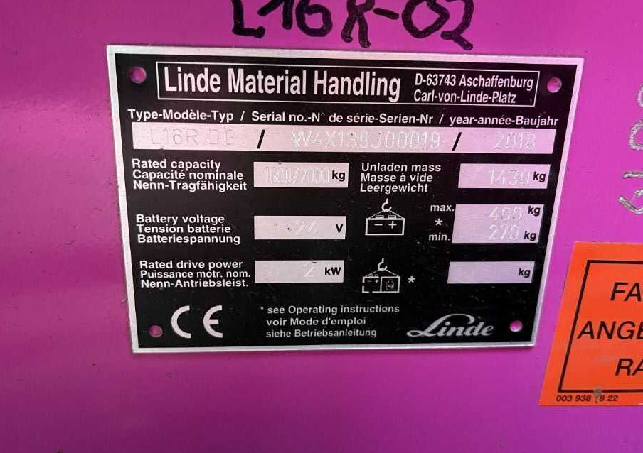 Linde L16RDG - Transpalet la mare înălţime: Foto 3 Linde L16RDG - Transpalet la mare înălţime: Foto 3