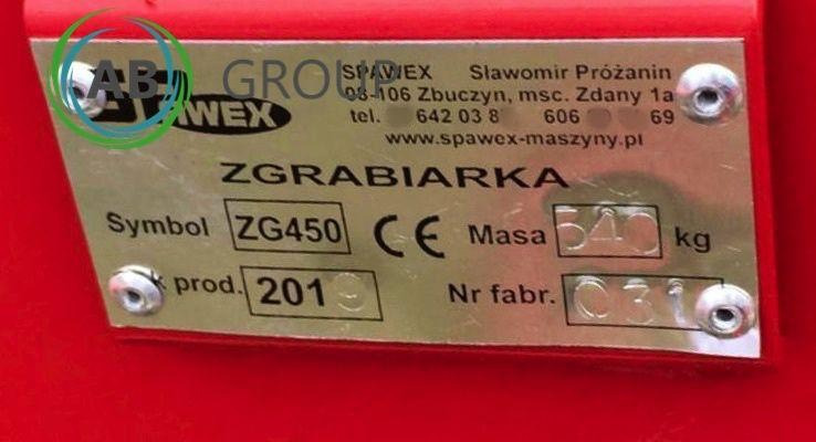 Spawex rotary rake ZG-450 - Maşină de întors fânul: Foto 4 Spawex rotary rake ZG-450 - Maşină de întors fânul: Foto 4