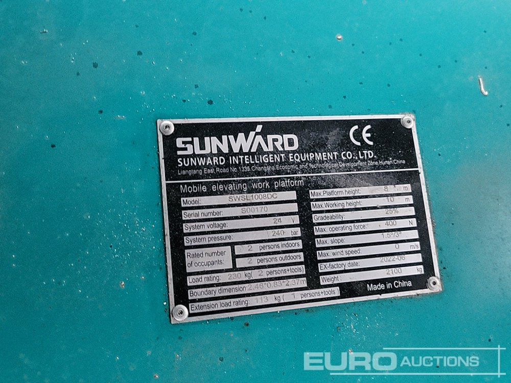 Autopropulsată platformă 2022 Sunward SWSL1008DC: Foto 29