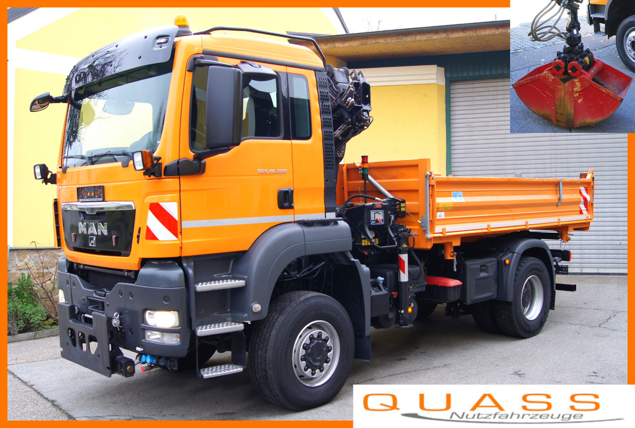 MAN TGS 18.320 BL 4x4 / HIAB 088 B-2 / Winterdienst - Camion basculantă, Camion cu macara: Foto 1 MAN TGS 18.320 BL 4x4 / HIAB 088 B-2 / Winterdienst - Camion basculantă, Camion cu macara: Foto 1