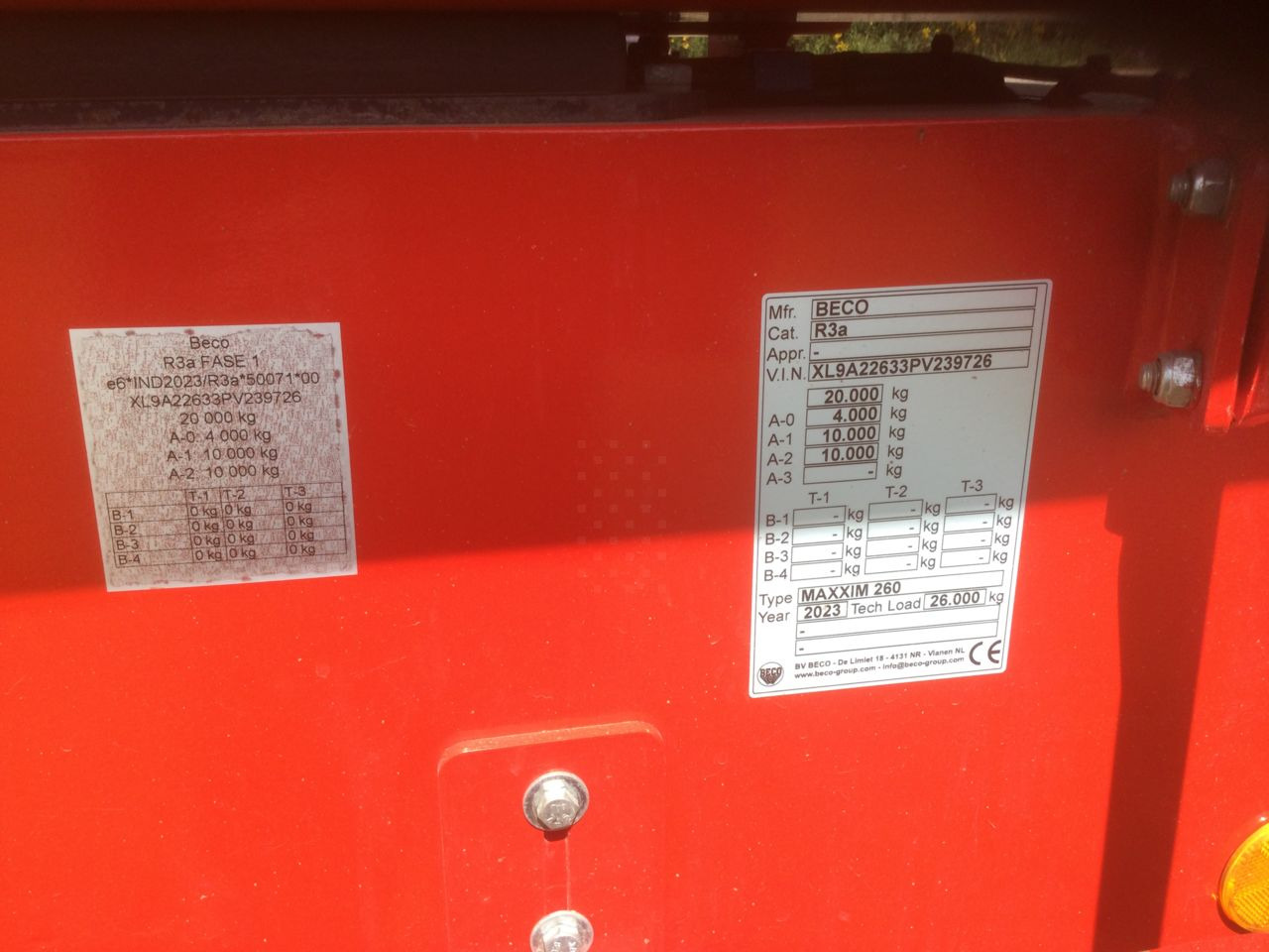 Beco Maxxim 260 - Remorcă basculantă: Foto 5 Beco Maxxim 260 - Remorcă basculantă: Foto 5